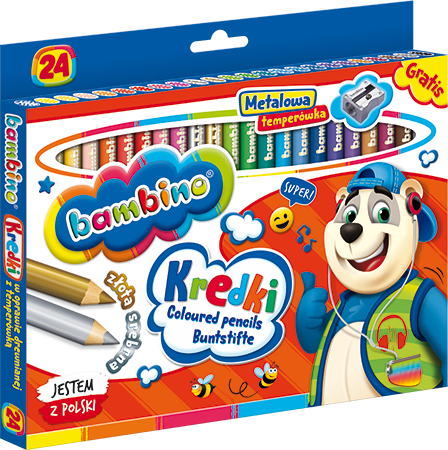 Kredki 24kol. Bambino w DREWNIE Majewski